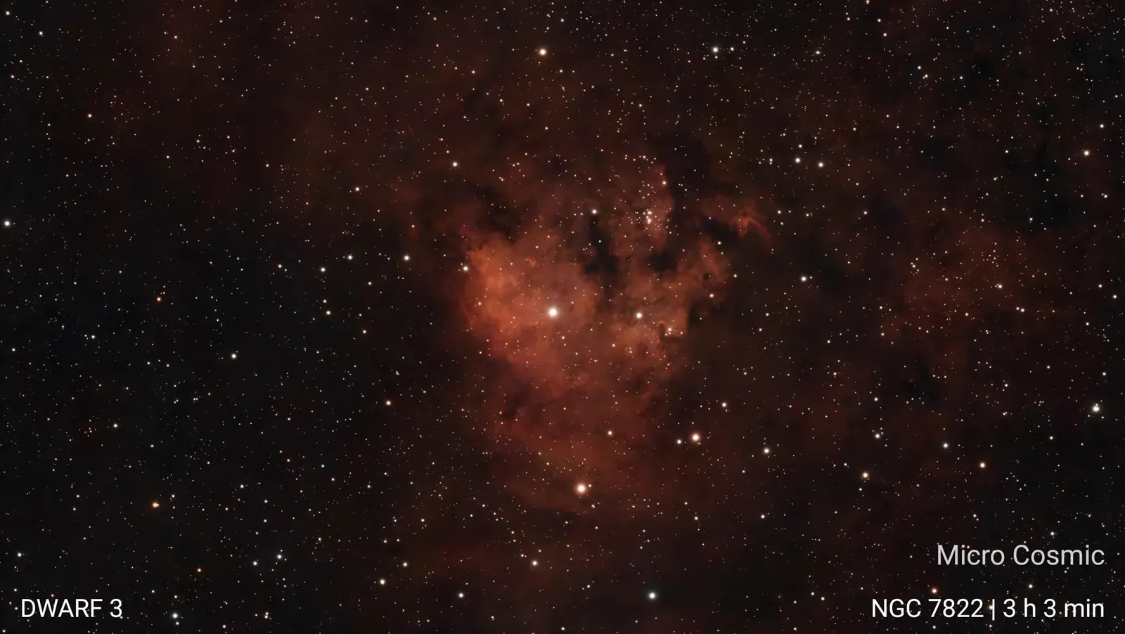 The NGC 7822 nebula captured using the Dwarf 3